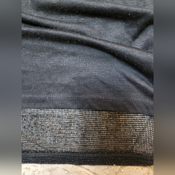 Vintage Havana Black Sheer Women's Cropped Top, Large - Picture 9 of 10